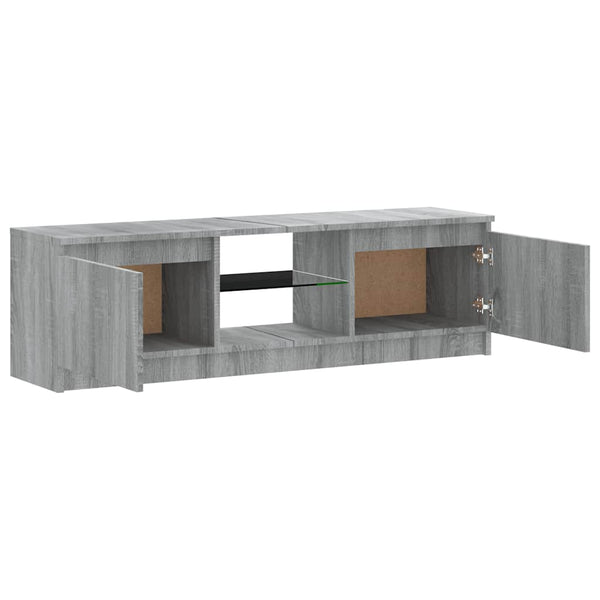 TV-Schrank mit LED-Leuchten Grau Sonoma 120 cm