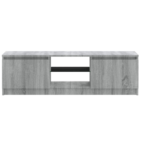 TV-Schrank mit LED-Leuchten Grau Sonoma 120 cm