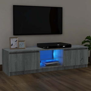 TV-Schrank mit LED-Leuchten Grau Sonoma 120 cm