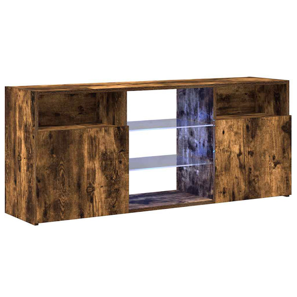 TV-Schrank Räuchereiche mit LED 120 cm