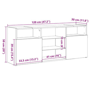 TV-Schrank Räuchereiche mit LED 120 cm