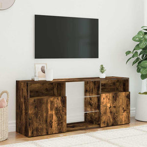 TV-Schrank Räuchereiche mit LED 120 cm