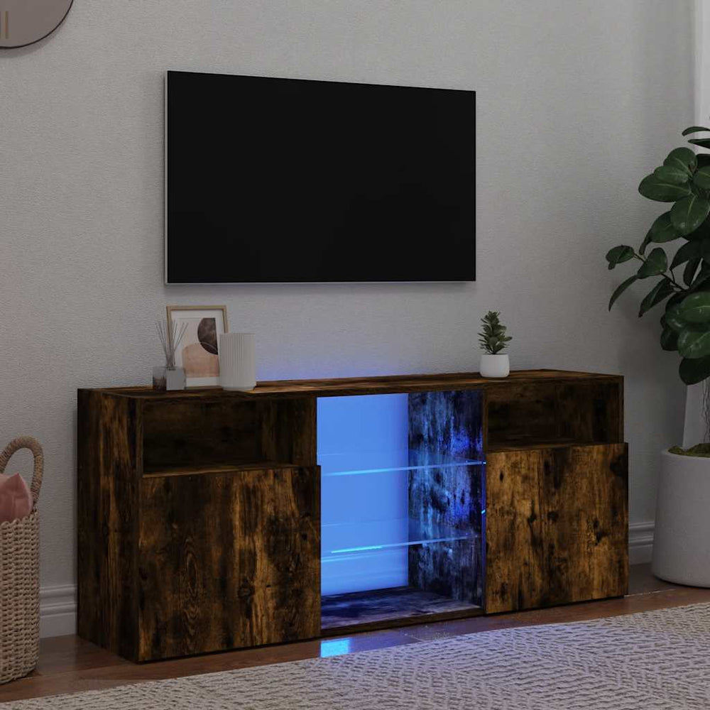 TV-Schrank Räuchereiche mit LED 120 cm