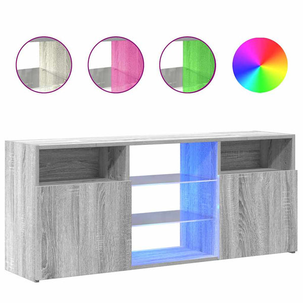 TV-Schrank mit LED Grau Sonoma 120 cm