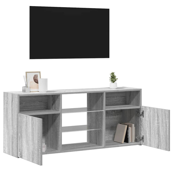 TV-Schrank mit LED Grau Sonoma 120 cm