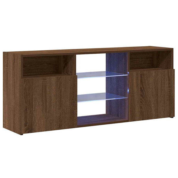 TV-Schrank mit LED Braun Eichen-Optik 120 cm