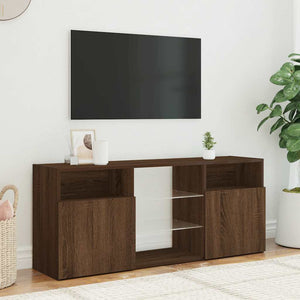 TV-Schrank mit LED Braun Eichen-Optik 120 cm