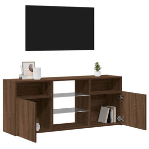 TV-Schrank mit LED Braun Eichen-Optik 120 cm