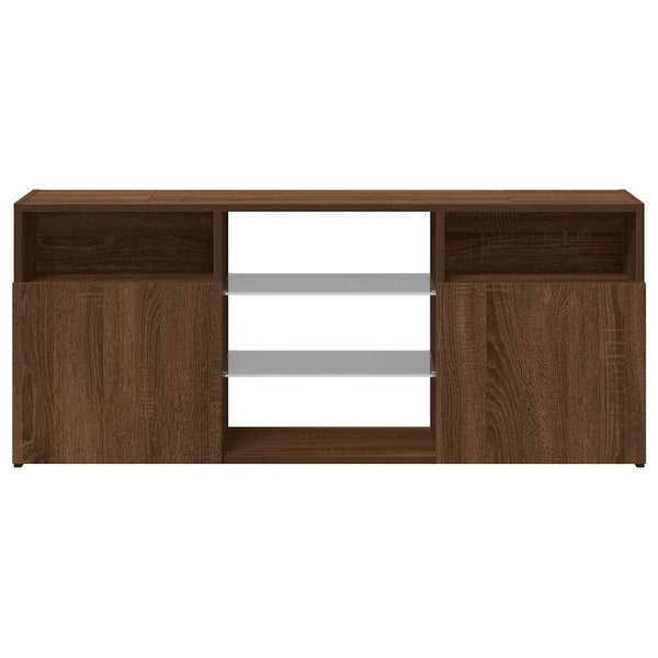 TV-Schrank mit LED Braun Eichen-Optik 120 cm