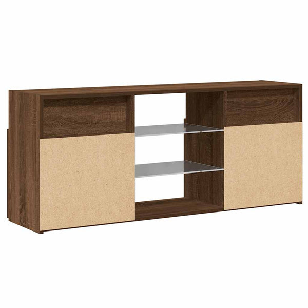 TV-Schrank mit LED Braun Eichen-Optik 120 cm