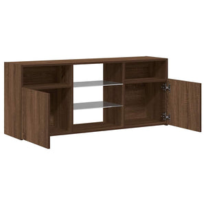 TV-Schrank mit LED Braun Eichen-Optik 120 cm