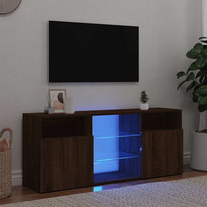 TV-Schrank mit LED Braun Eichen-Optik 120 cm