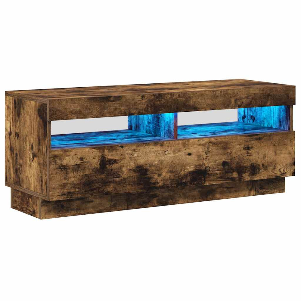TV-Schrank mit LED Räuchereiche 100x35x40 cm