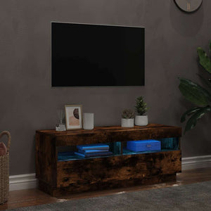 TV-Schrank mit LED Räuchereiche 100x35x40 cm