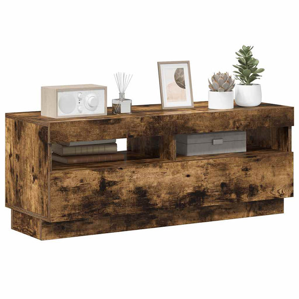 TV-Schrank mit LED Räuchereiche 100x35x40 cm