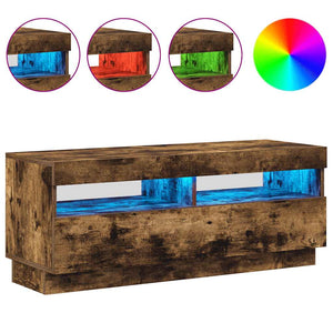TV-Schrank mit LED Räuchereiche 100x35x40 cm