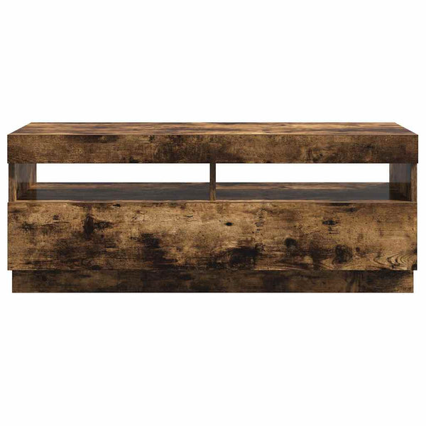 TV-Schrank mit LED Räuchereiche 100x35x40 cm