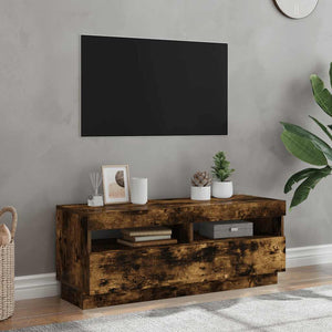 TV-Schrank mit LED Räuchereiche 100x35x40 cm