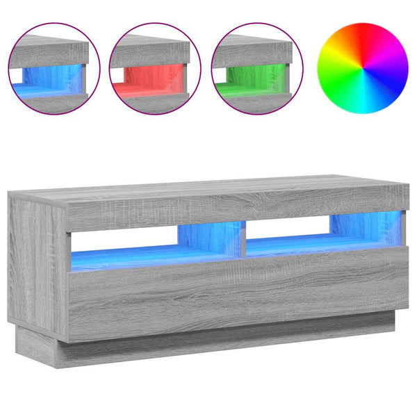 TV-Schrank mit LED Grau Sonoma 100 cm