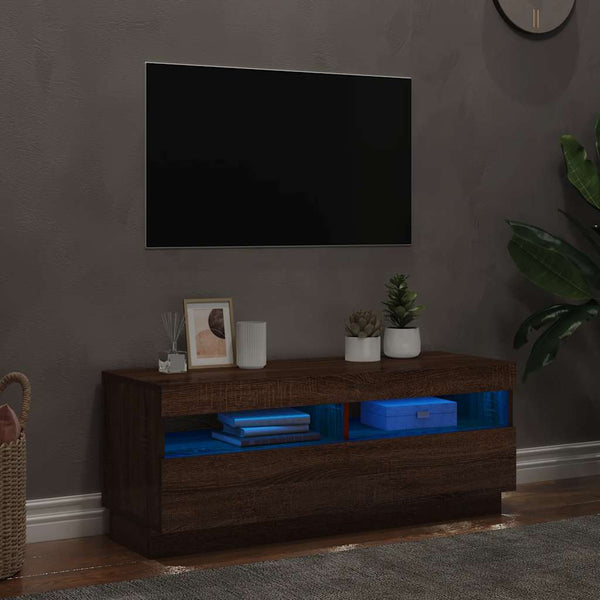 TV-Schrank mit LED Braun Eichen-Optik 100cm