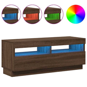 TV-Schrank mit LED Braun Eichen-Optik 100cm