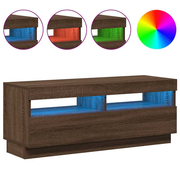 TV-Schrank mit LED Braun Eichen-Optik 100cm
