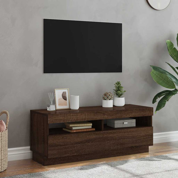 TV-Schrank mit LED Braun Eichen-Optik 100cm