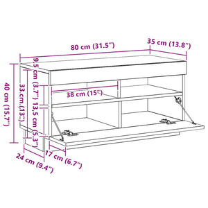 TV-Schrank Räuchereiche mit LED 80cm