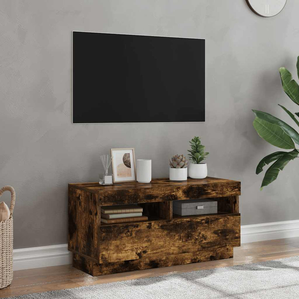 TV-Schrank Räuchereiche mit LED 80cm