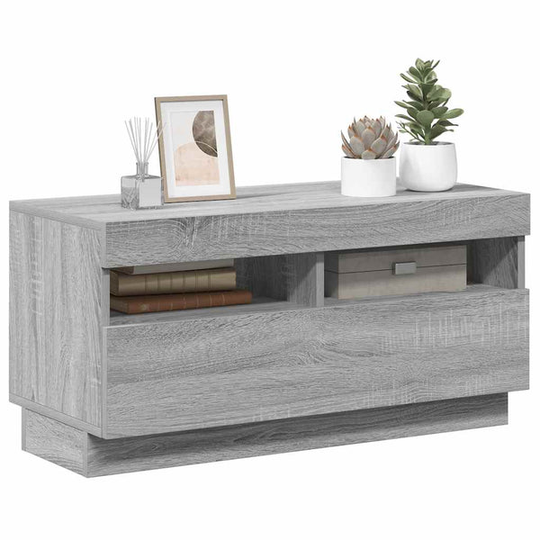 TV-Schrank mit LED Grau Sonoma 80 cm