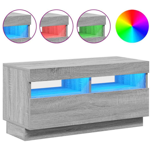 TV-Schrank mit LED Grau Sonoma 80 cm
