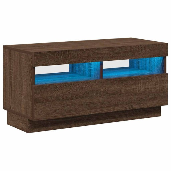 TV-Schrank mit LED Braun Eichen-Optik 80 cm
