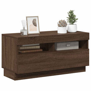 TV-Schrank mit LED Braun Eichen-Optik 80 cm