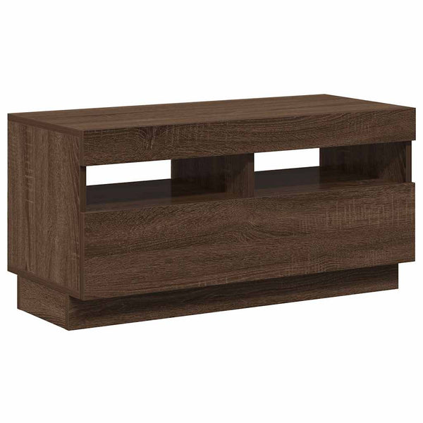 TV-Schrank mit LED Braun Eichen-Optik 80 cm