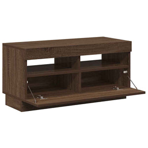 TV-Schrank mit LED Braun Eichen-Optik 80 cm