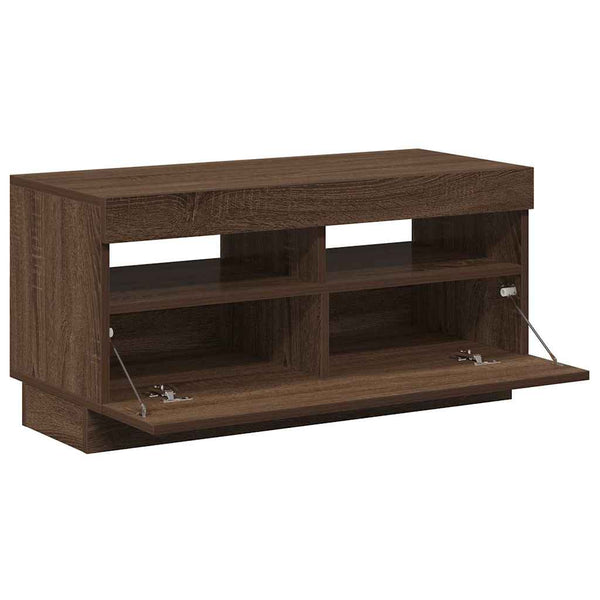 TV-Schrank mit LED Braun Eichen-Optik 80 cm
