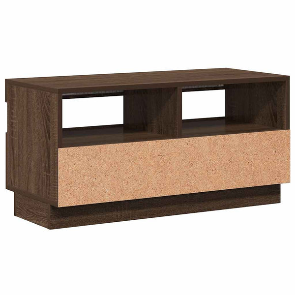 TV-Schrank mit LED Braun Eichen-Optik 80 cm