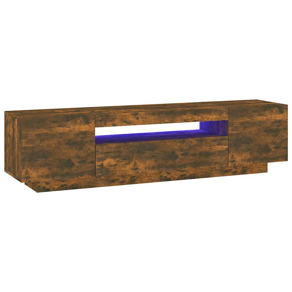 TV-Schrank mit LED Räuchereiche 160 cm