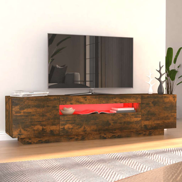 TV-Schrank mit LED Räuchereiche 160 cm