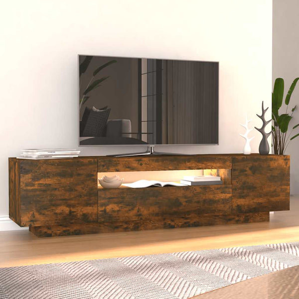 TV-Schrank mit LED Räuchereiche 160 cm