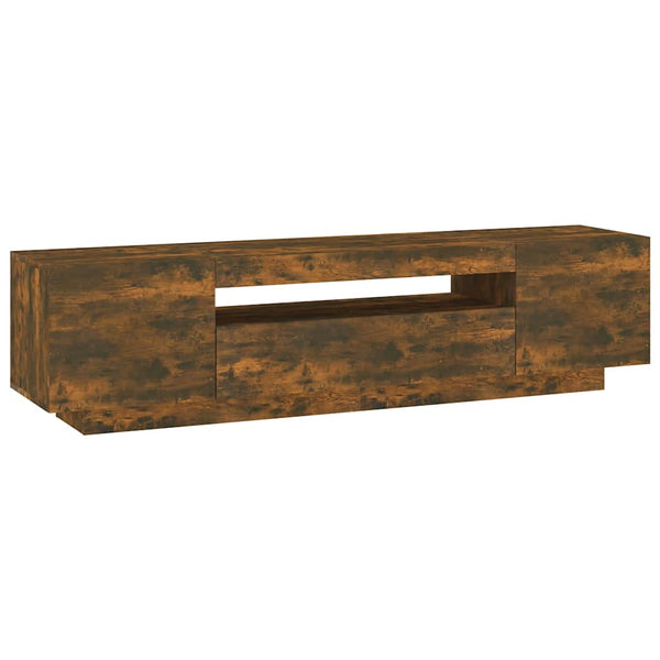 TV-Schrank mit LED Räuchereiche 160 cm