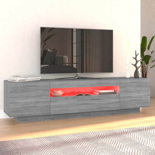 TV-Schrank mit LED Grau Sonoma 160 cm