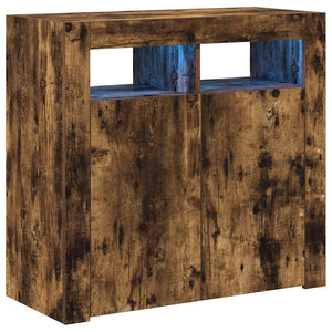 Sideboard Räuchereiche mit LED 80x35x75 cm