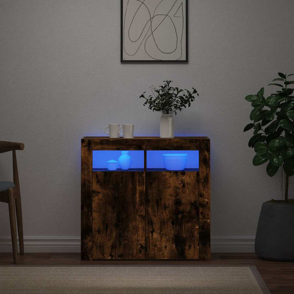Sideboard Räuchereiche mit LED 80x35x75 cm
