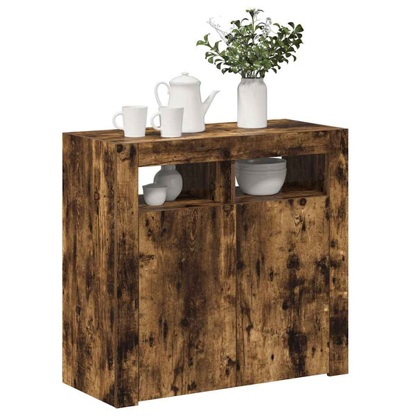 Sideboard Räuchereiche mit LED 80x35x75 cm