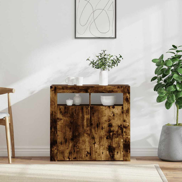 Sideboard Räuchereiche mit LED 80x35x75 cm