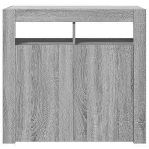 vidaXL Bahut avec lumières LED gris sonoma 80x35x75 cm