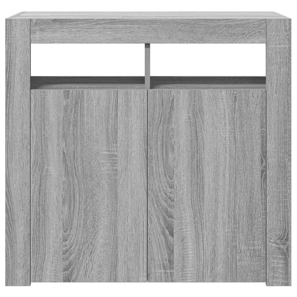 vidaXL Bahut avec lumières LED gris sonoma 80x35x75 cm