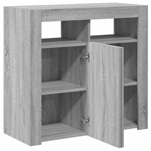 vidaXL Bahut avec lumières LED gris sonoma 80x35x75 cm