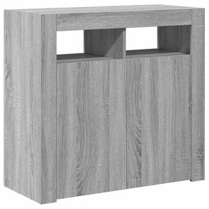 vidaXL Bahut avec lumières LED gris sonoma 80x35x75 cm